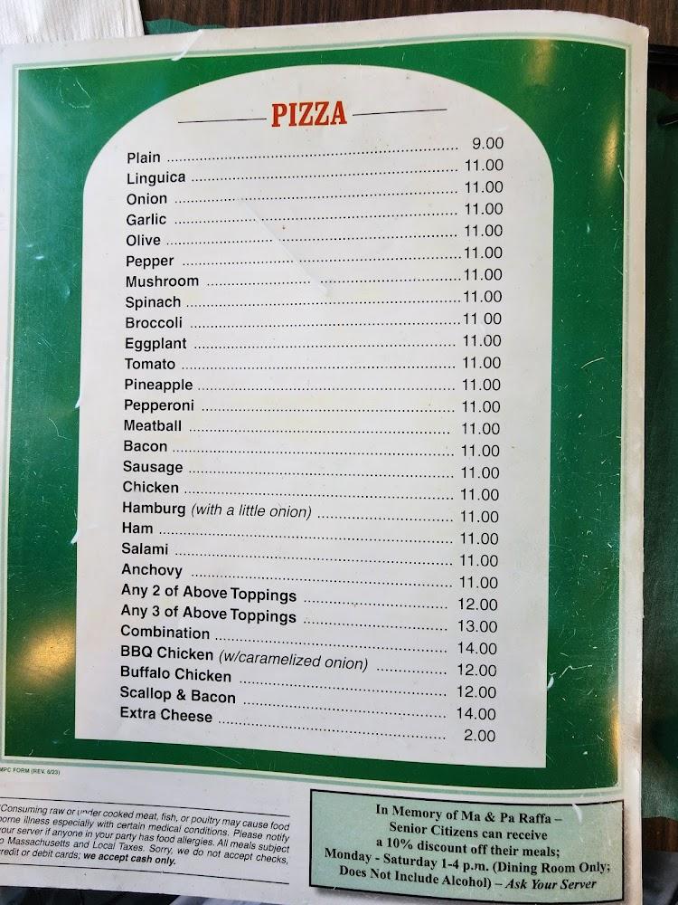 Pa Raffa's Italian Restaurant Menu image 3